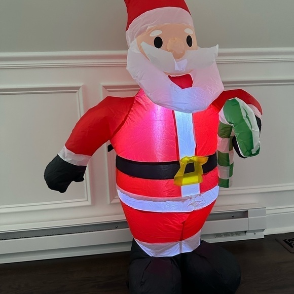 NEW 4FT Christmas Inflatable Santa Claus with Candy Cane, LED Lights - Picture 3 of 4